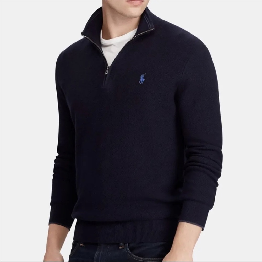 Ralph Lauren Men’s Small Polo Sweater 1/4 Zip - Black MSRP $98.50 NWT